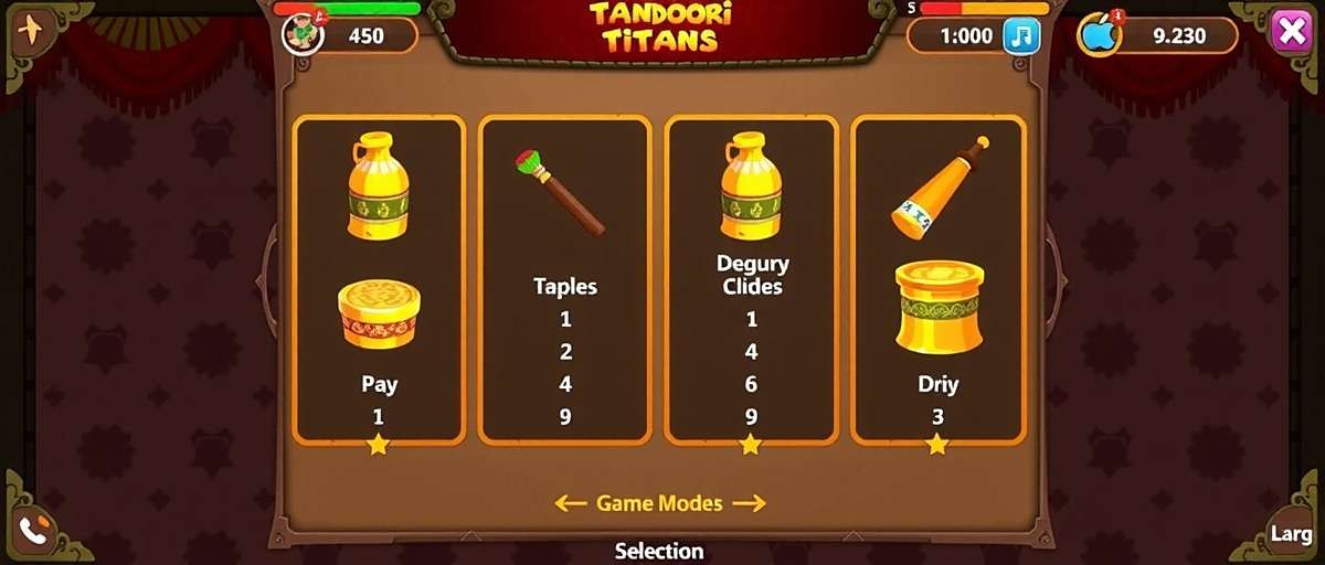 Tandoori Titans Game Modes Selection Tandoori Titans Game Modes Selection